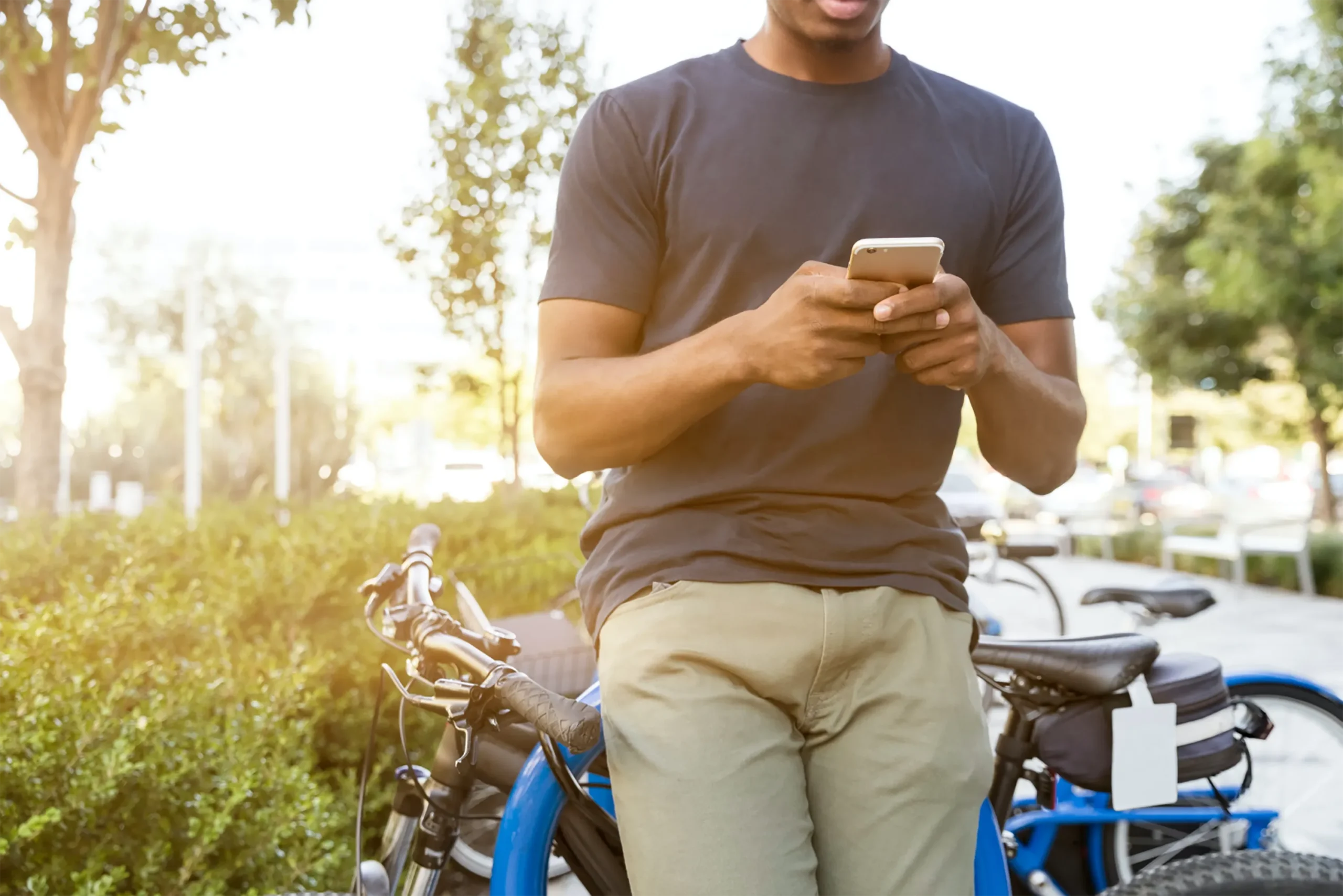 Cyclist on phone