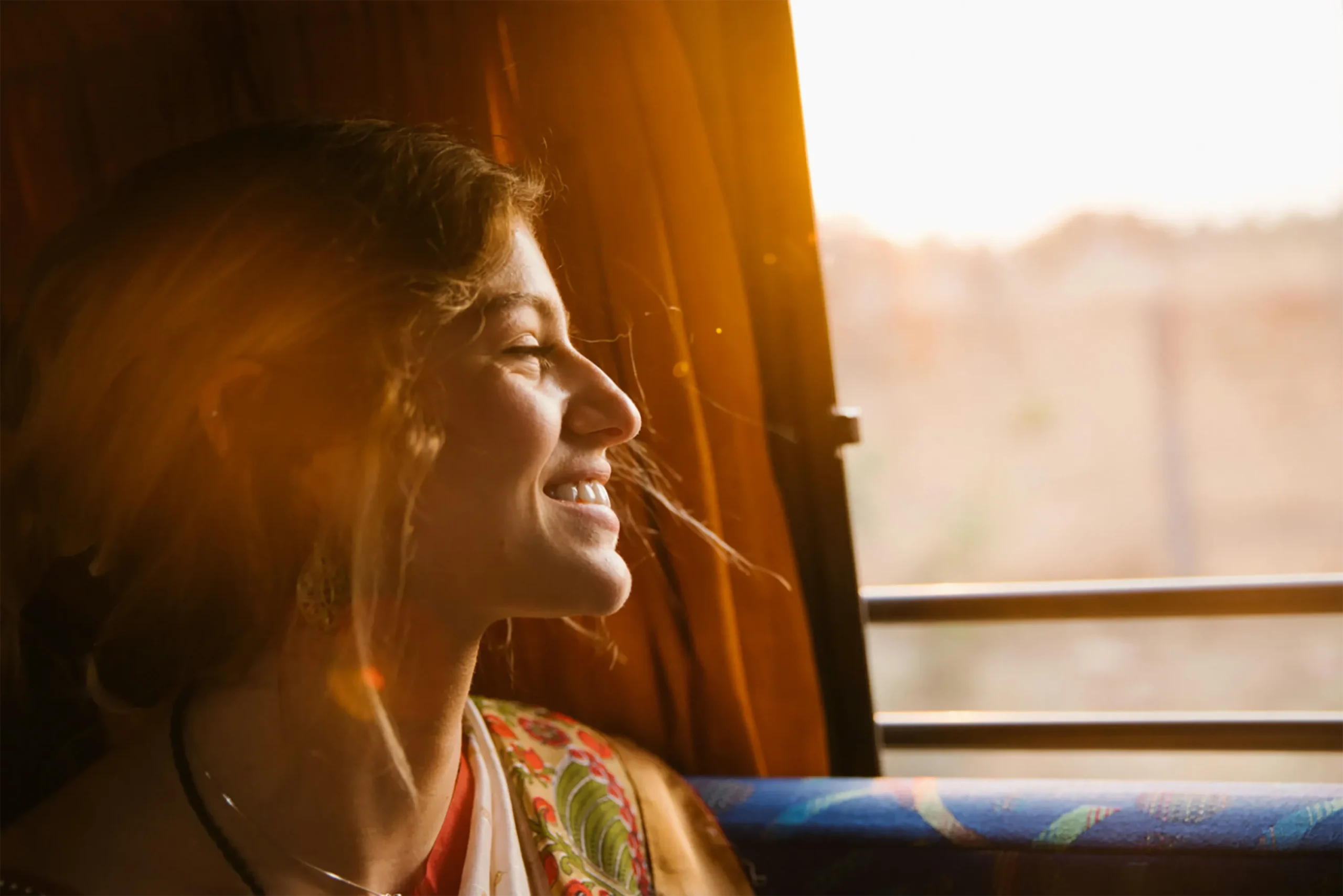 Woman riding transit